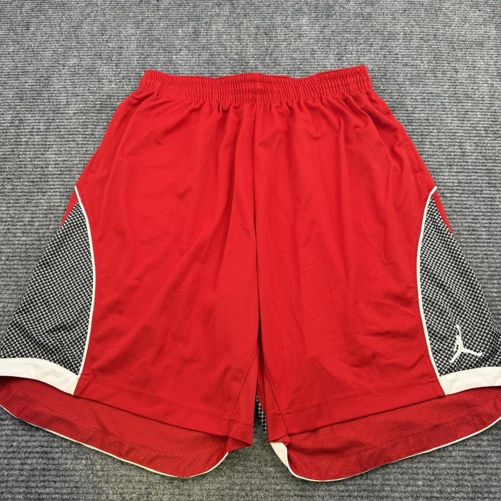 VINTAGE Jordan Basketball Shorts Men's Size 3XL  Baggy Stretch Red Gray White